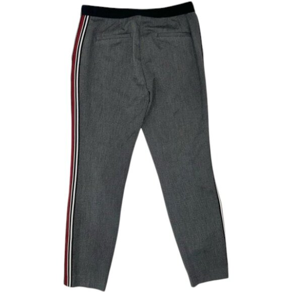 ZARA BASIC Gray straight leg pant w Striped Side Slim Leg Pants Trousers L - Picture 7 of 15